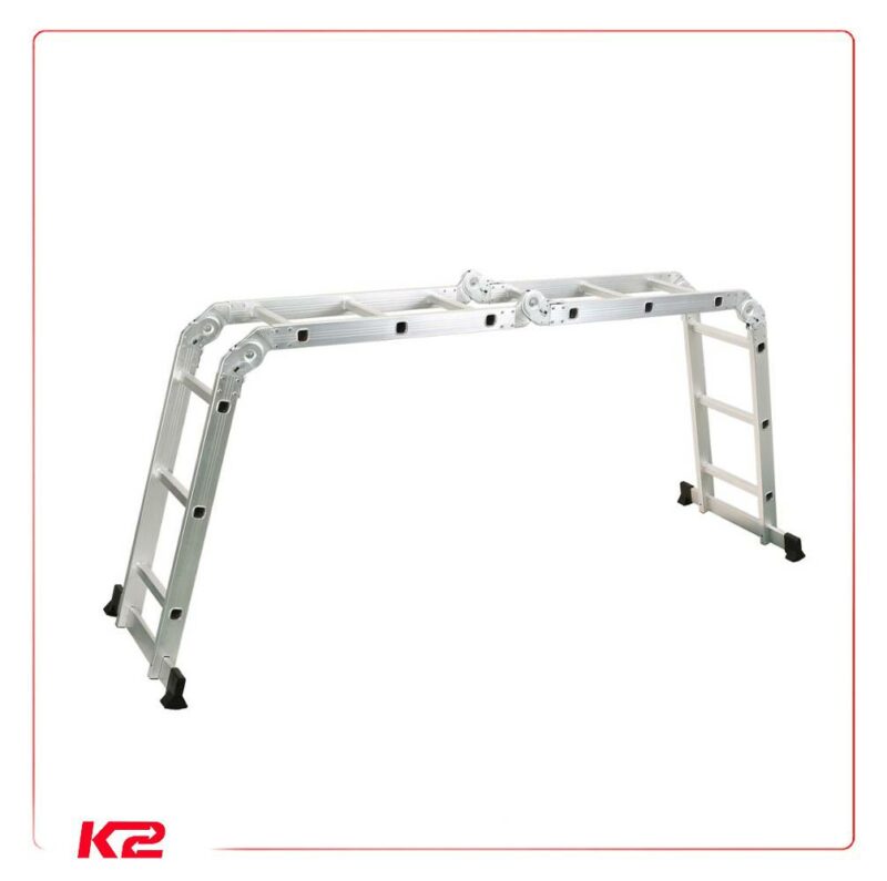 Échelle extensible et polyvalente en aluminium avec petite charnière