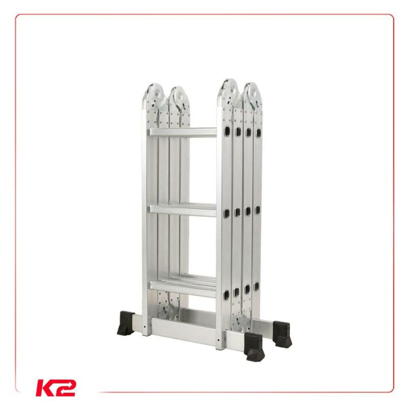 Échelle extensible et polyvalente en aluminium avec petite charnière